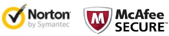 Norton and McAfee security symbols